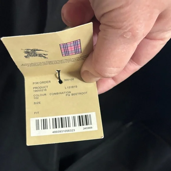 Burberry Black cotton blend track Jacket with Plaid XXL size 20 “pit to pit - Picture 6 of 14